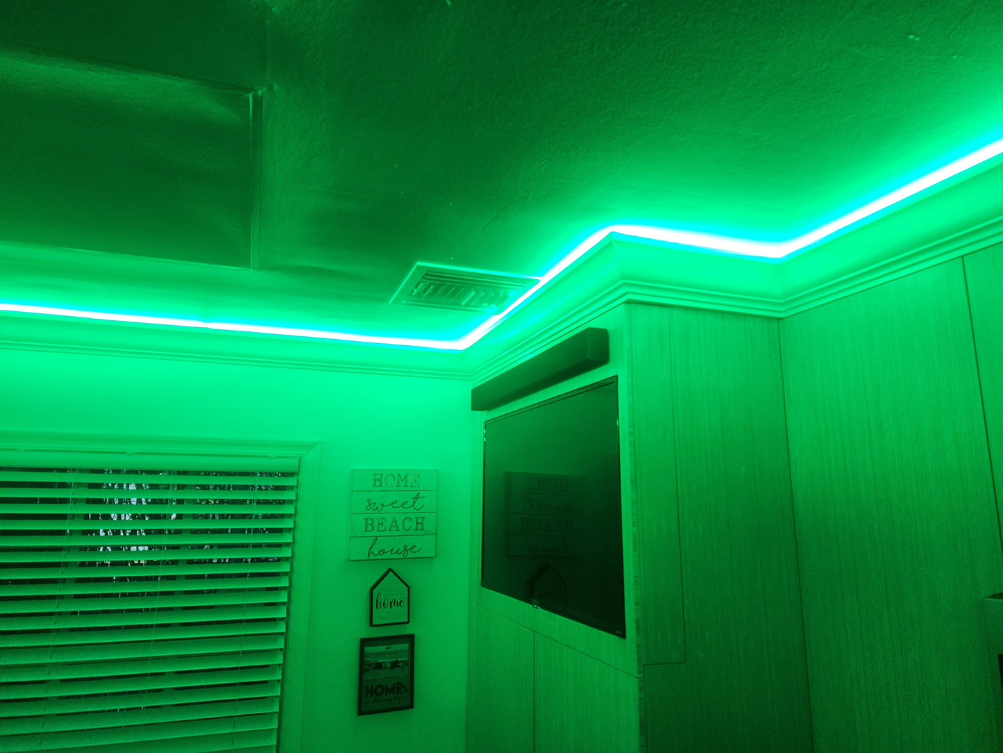 5 1/4" Single Cove Crown Molding with color changing lights