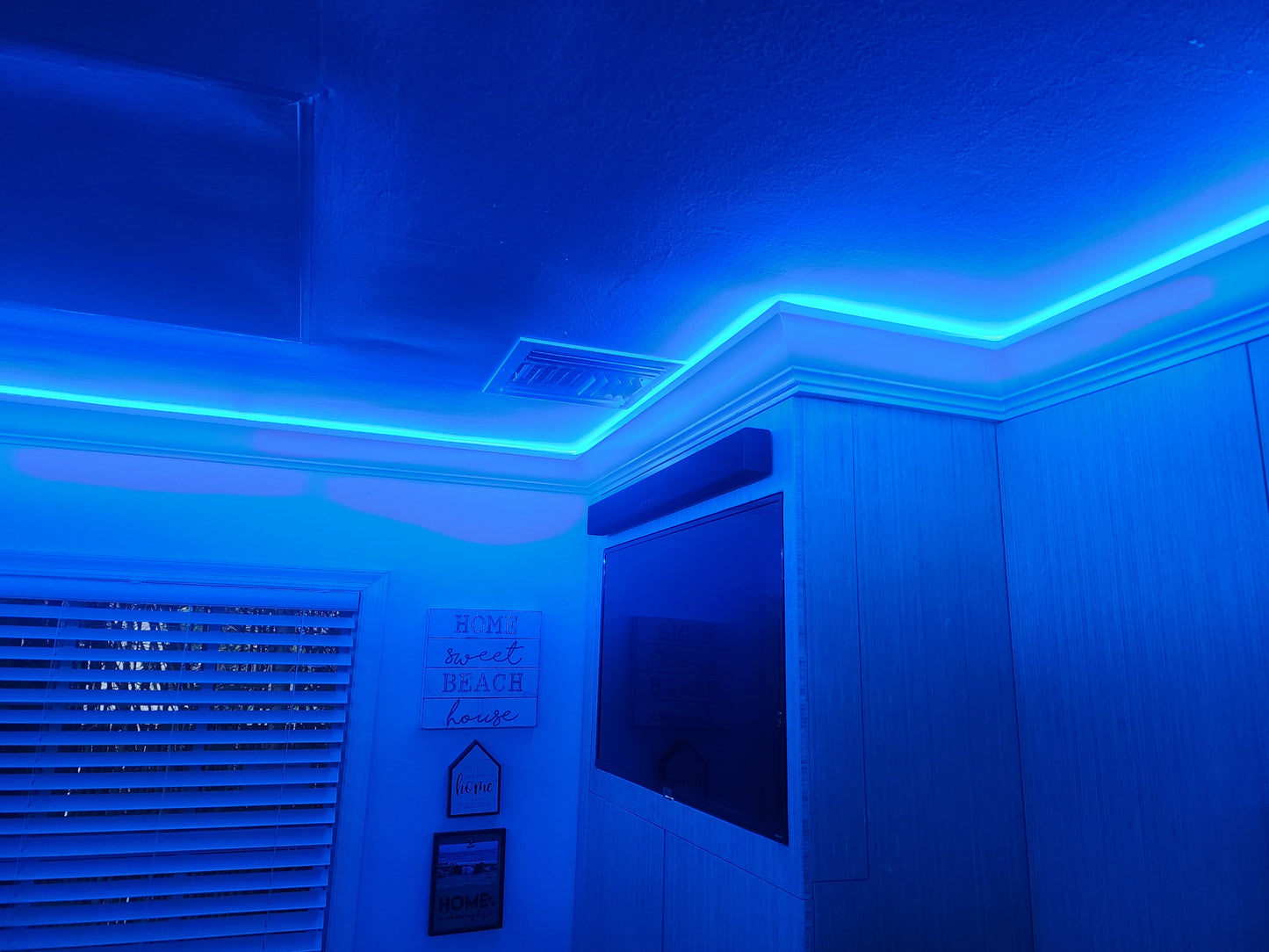 5 1/4" Single Cove Crown Molding with color changing lights