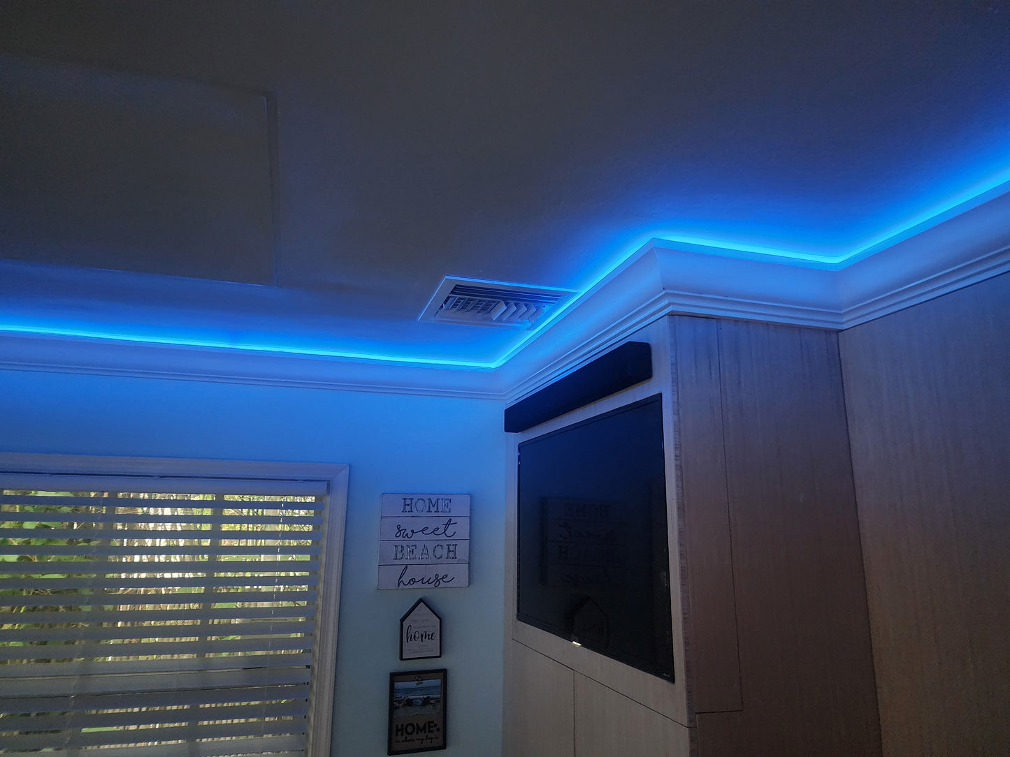 3 5/8" Single Cove Crown Molding with color changing lights