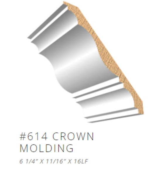 6 1/4" Twin Cove Crown Molding With White Light